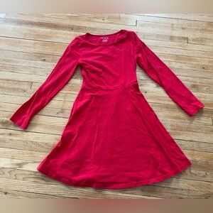 Children’s Place Girl 10-12 Classic Simple Red Long Sleeve Dress
